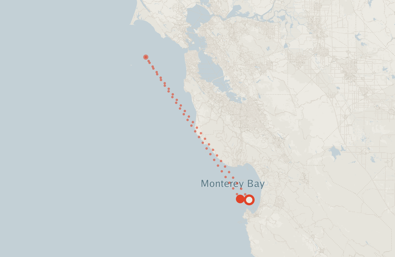 Activity map — real sighting points on an OpenStreetMap basemap