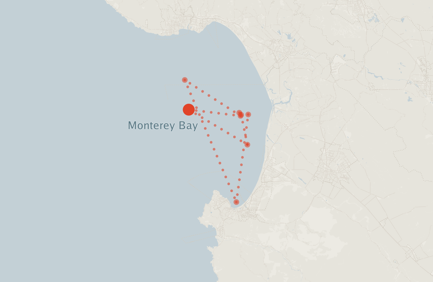 Activity map — real sighting points on an OpenStreetMap basemap