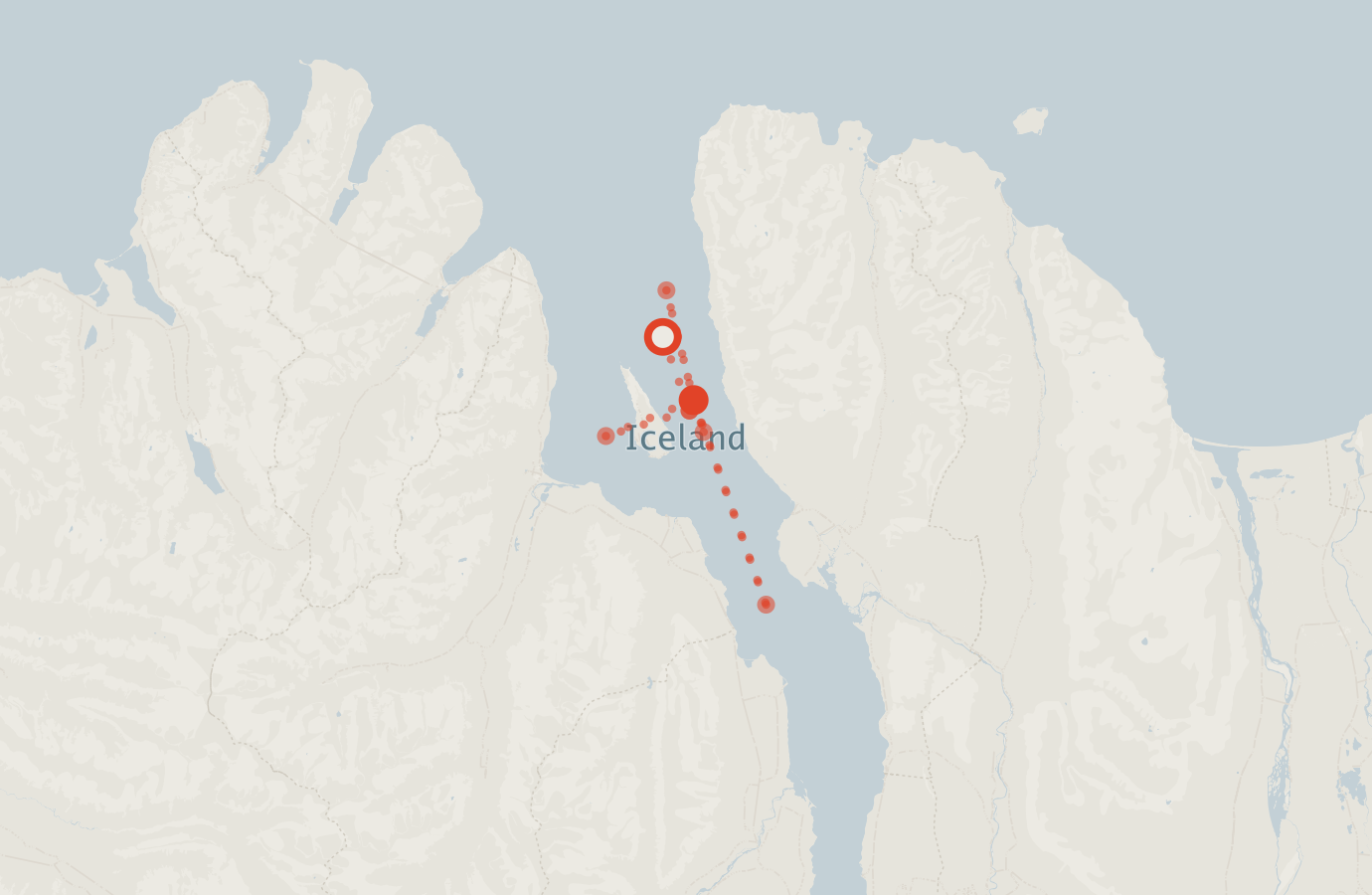 Activity map — real sighting points on an OpenStreetMap basemap