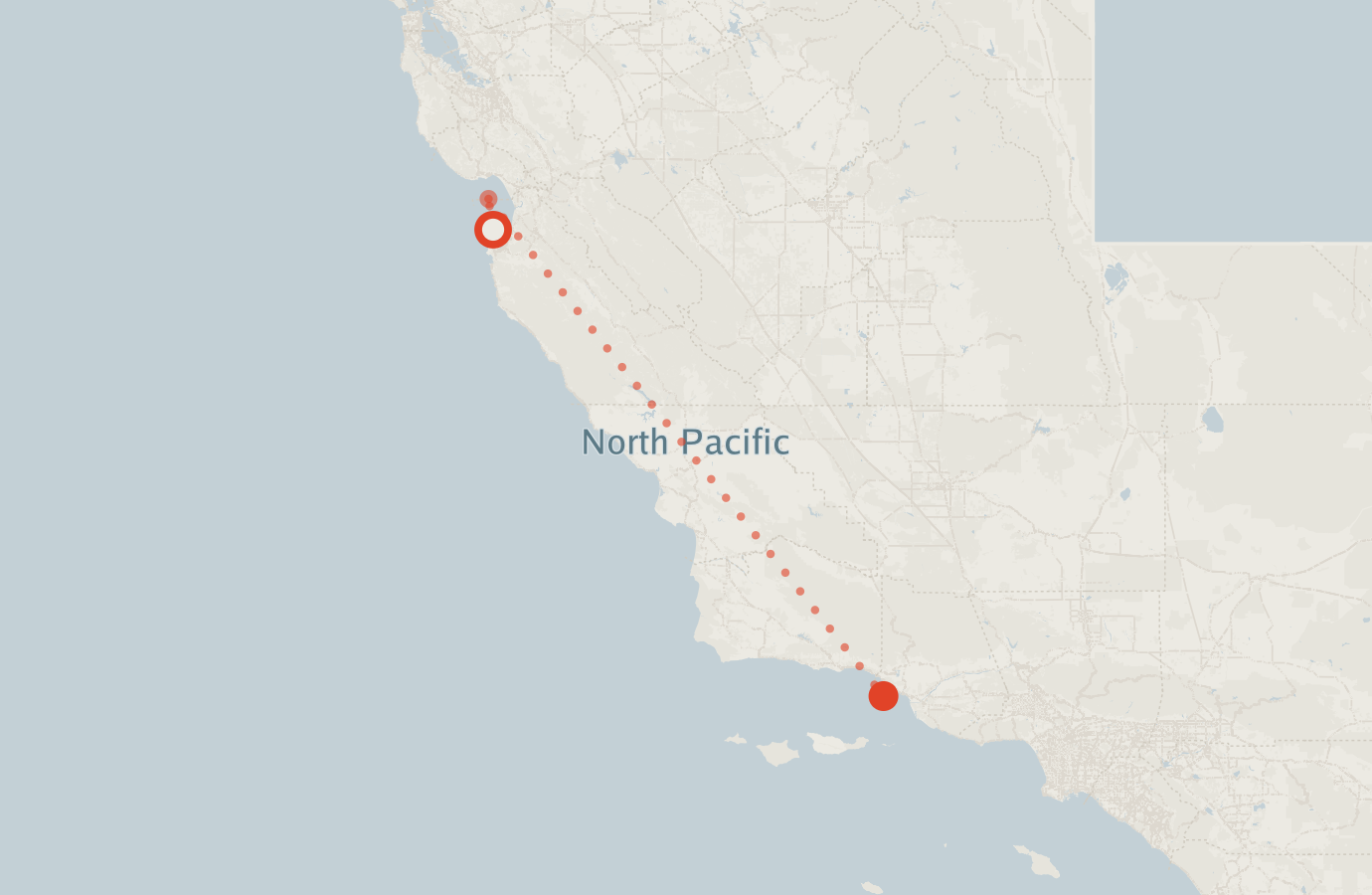Activity map — real sighting points on an OpenStreetMap basemap