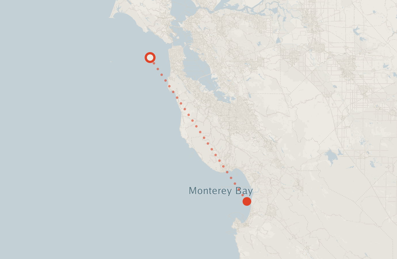 Activity map — real sighting points on an OpenStreetMap basemap
