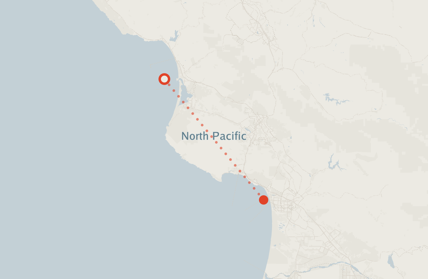 Activity map — real sighting points on an OpenStreetMap basemap