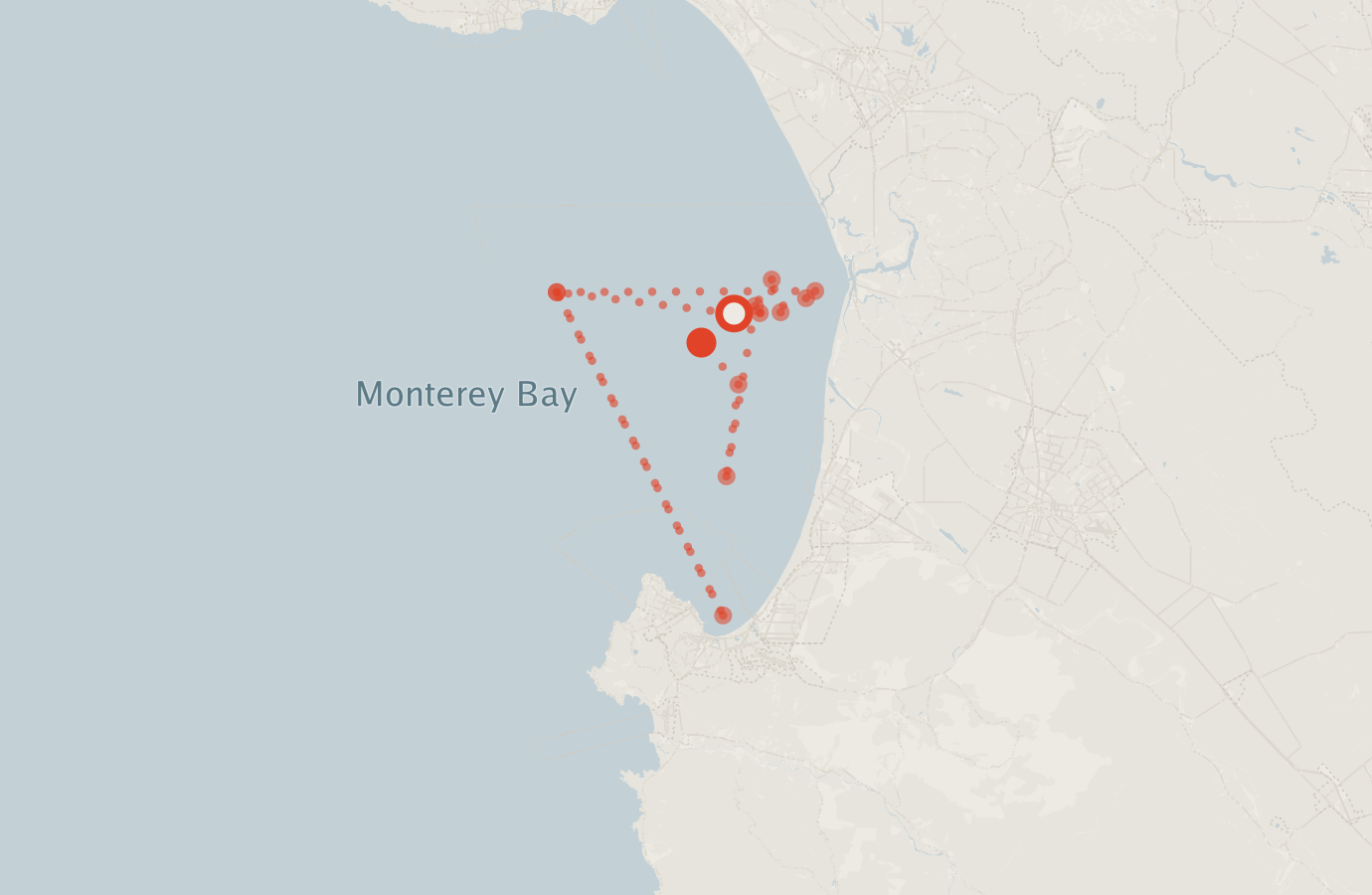 Activity map — real sighting points on an OpenStreetMap basemap