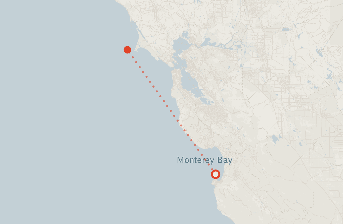 Activity map — real sighting points on an OpenStreetMap basemap