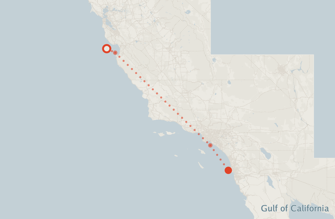 Activity map — real sighting points on an OpenStreetMap basemap