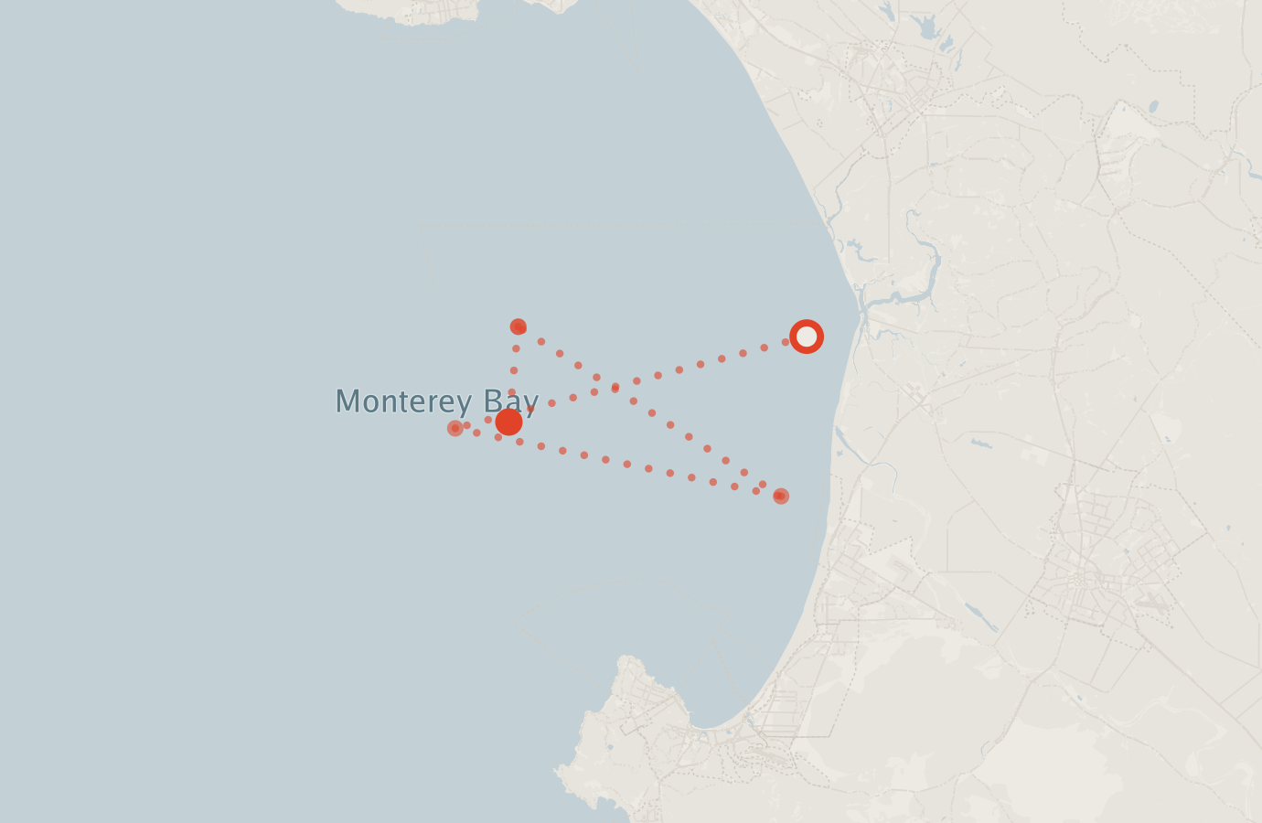 Activity map — real sighting points on an OpenStreetMap basemap