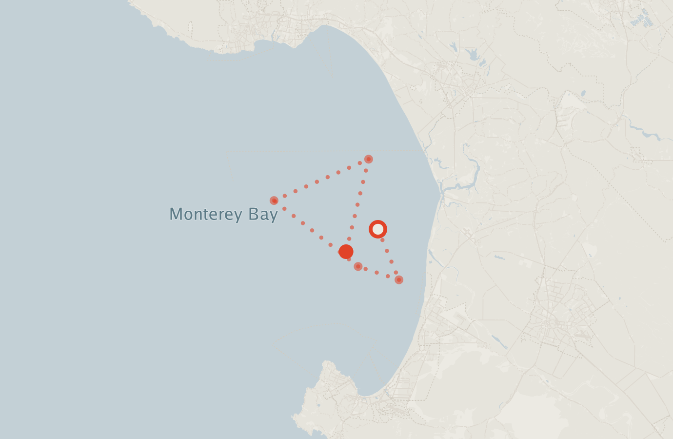 Activity map — real sighting points on an OpenStreetMap basemap