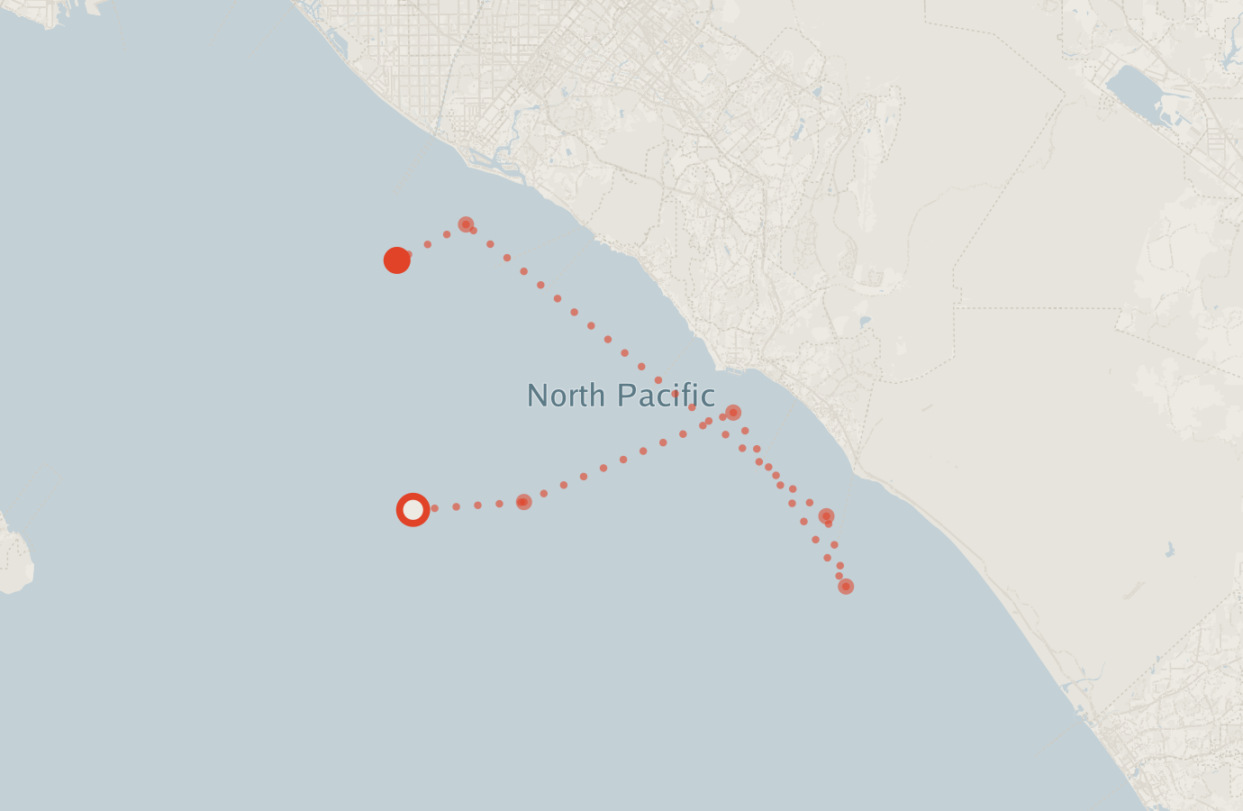 Activity map — real sighting points on an OpenStreetMap basemap