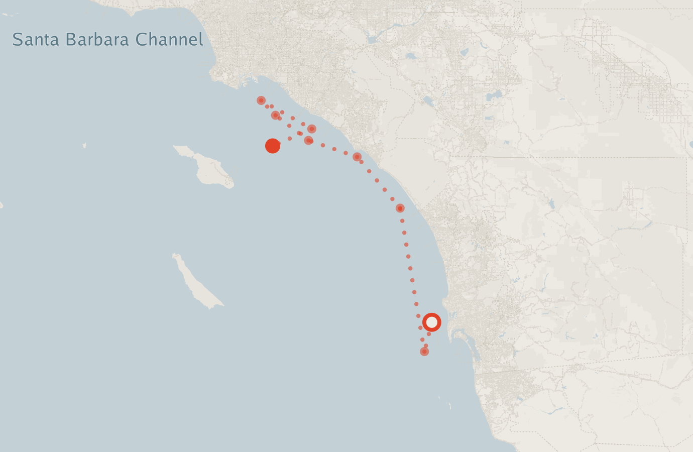 Activity map — real sighting points on an OpenStreetMap basemap