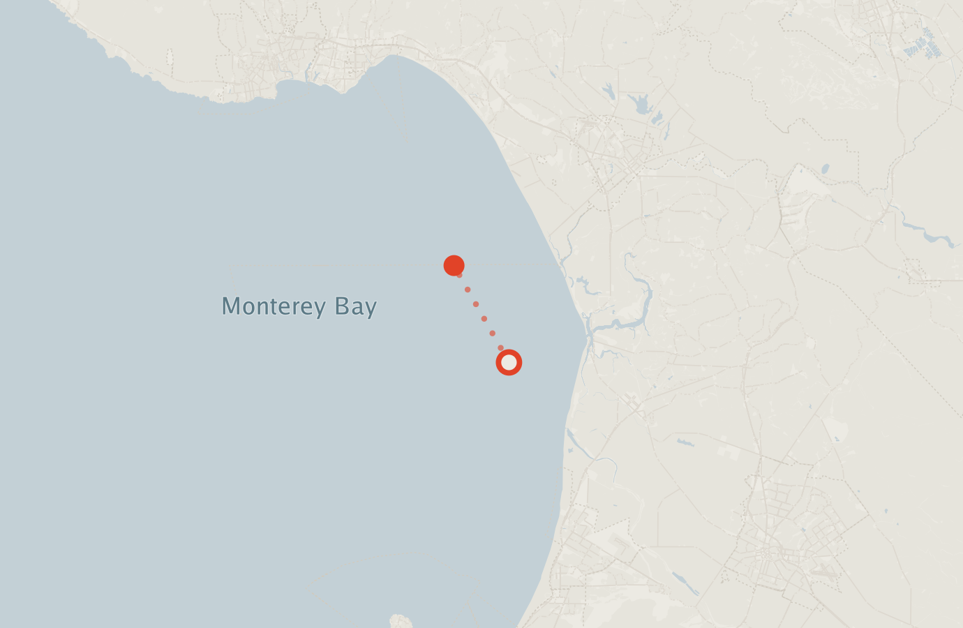 Activity map — real sighting points on an OpenStreetMap basemap