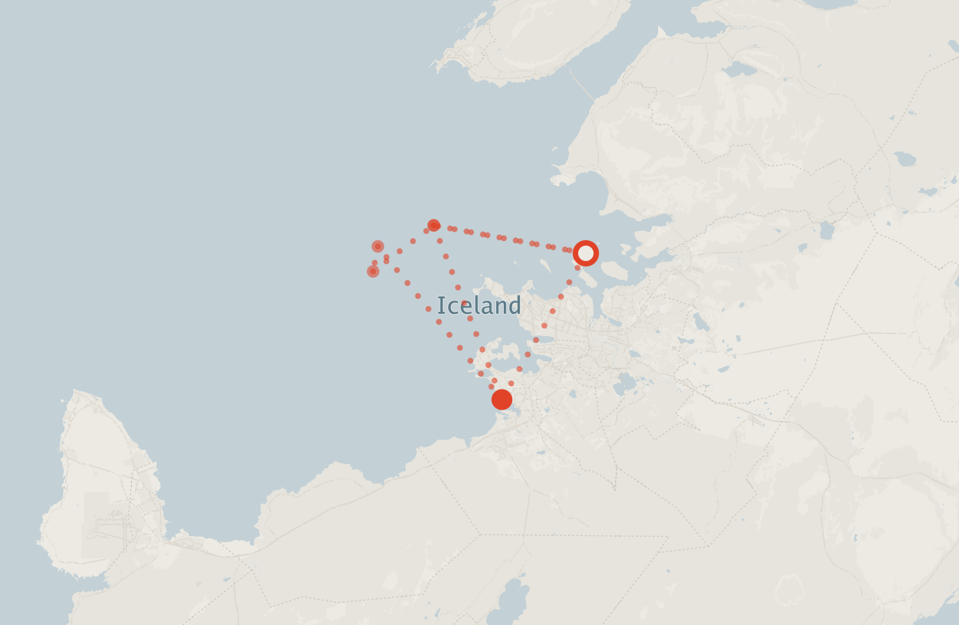 Activity map — real sighting points on an OpenStreetMap basemap