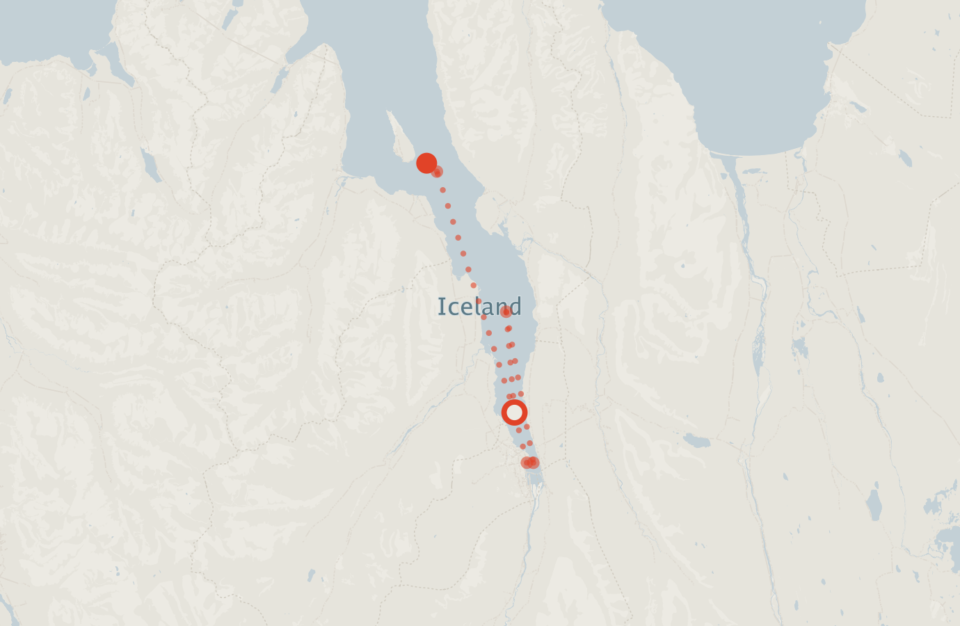 Activity map — real sighting points on an OpenStreetMap basemap