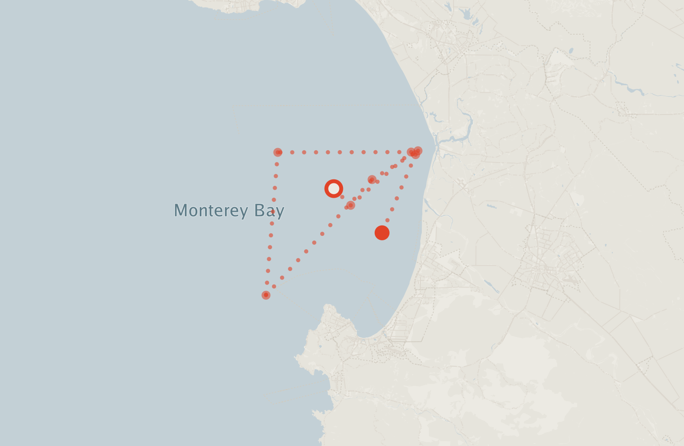 Activity map — real sighting points on an OpenStreetMap basemap