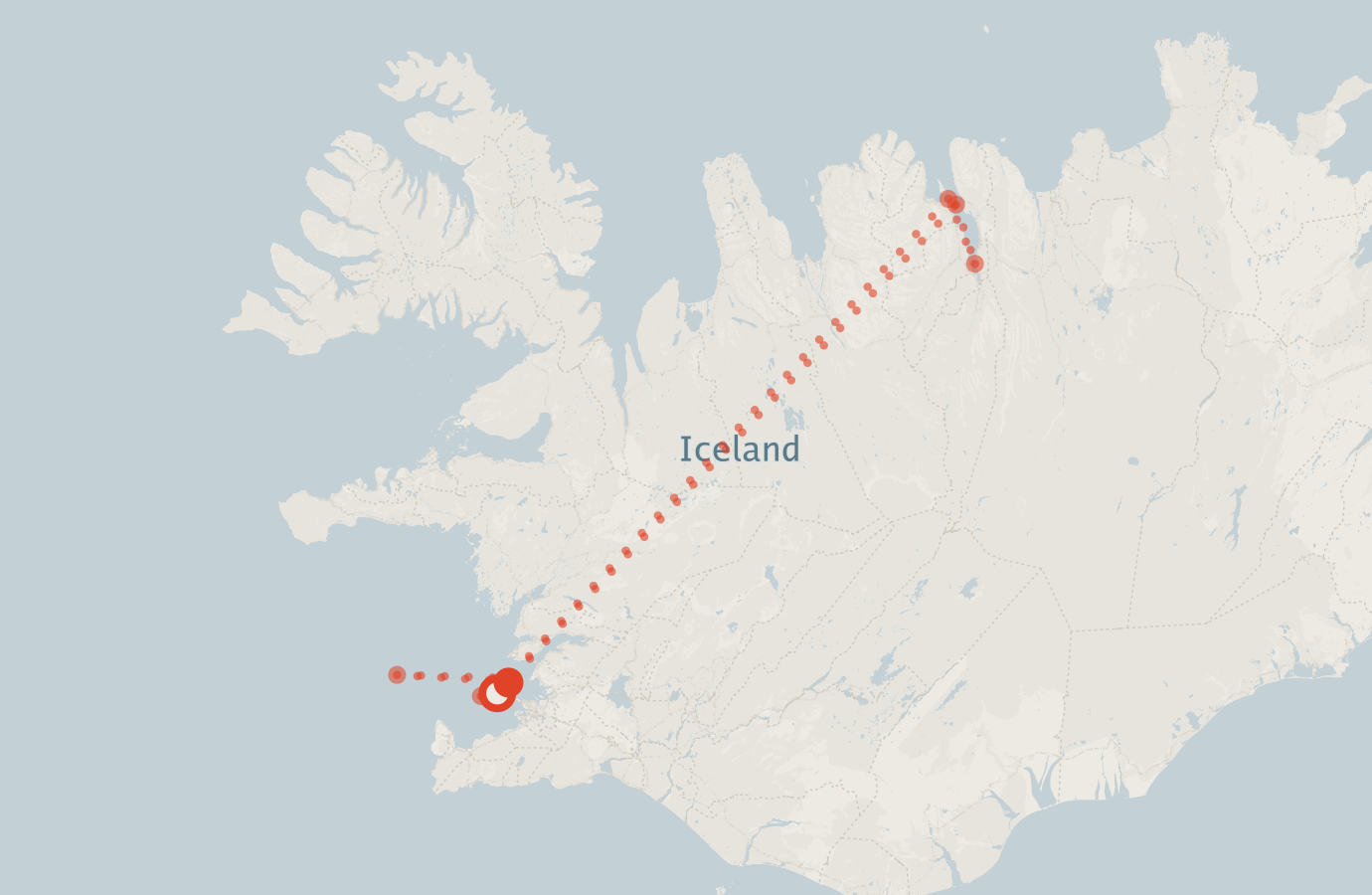 Activity map — real sighting points on an OpenStreetMap basemap