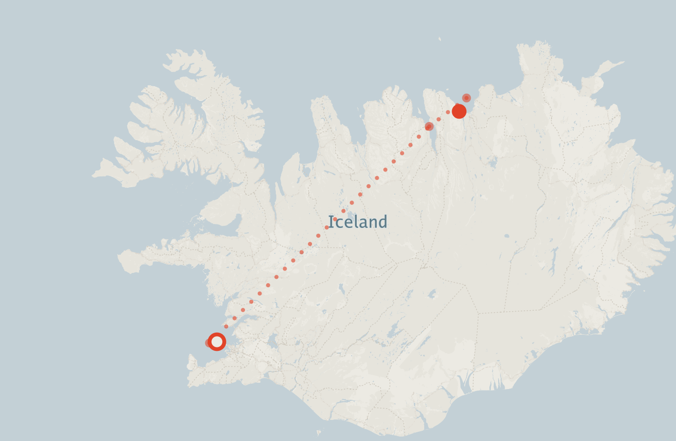 Activity map — real sighting points on an OpenStreetMap basemap