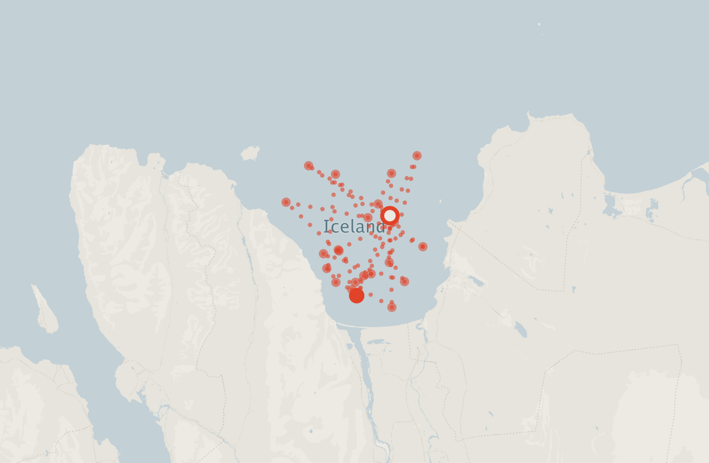 Activity map — real sighting points on an OpenStreetMap basemap