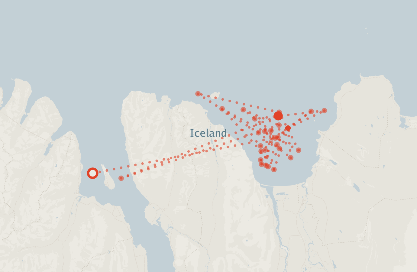 Activity map — real sighting points on an OpenStreetMap basemap