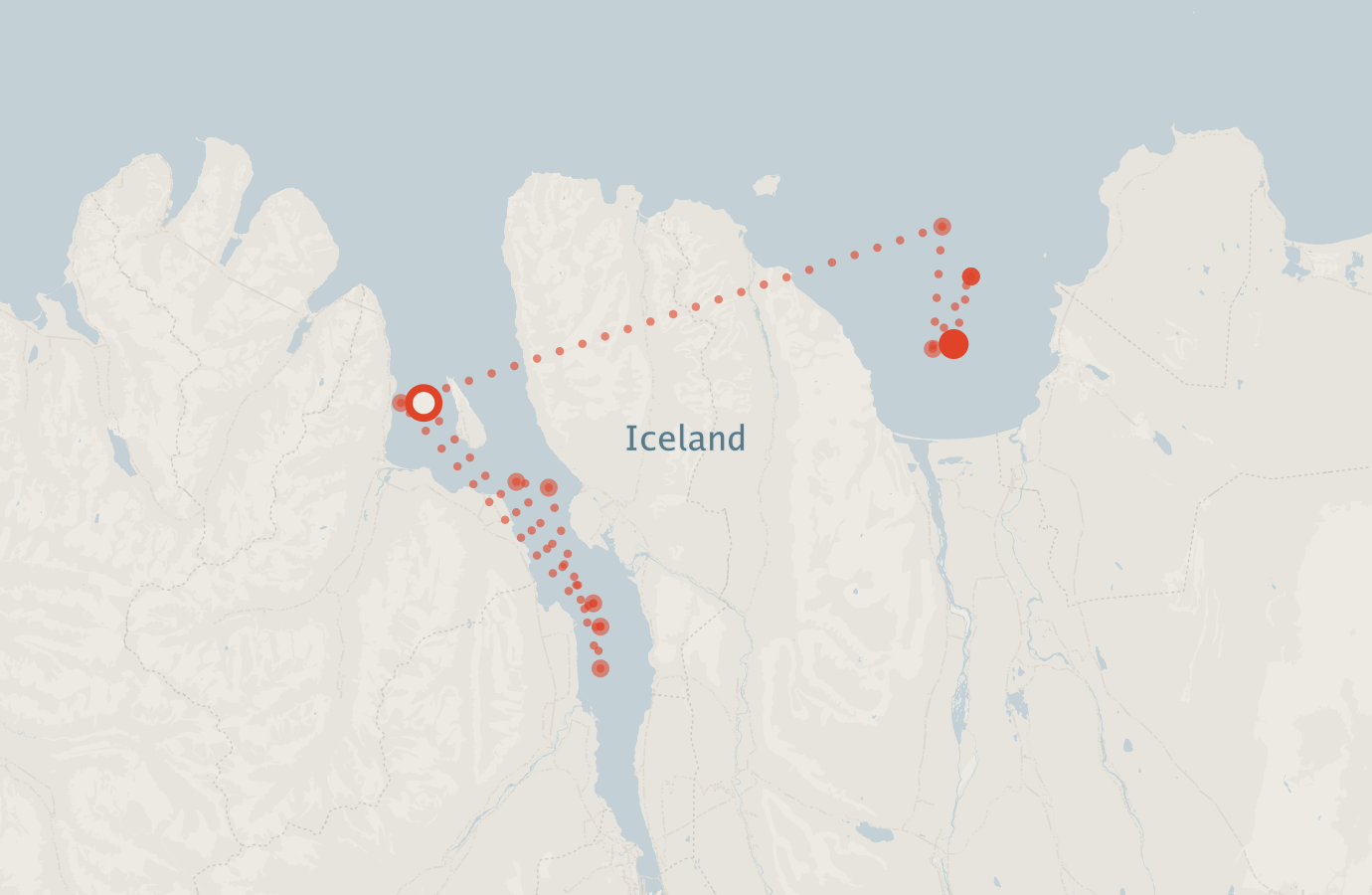Activity map — real sighting points on an OpenStreetMap basemap
