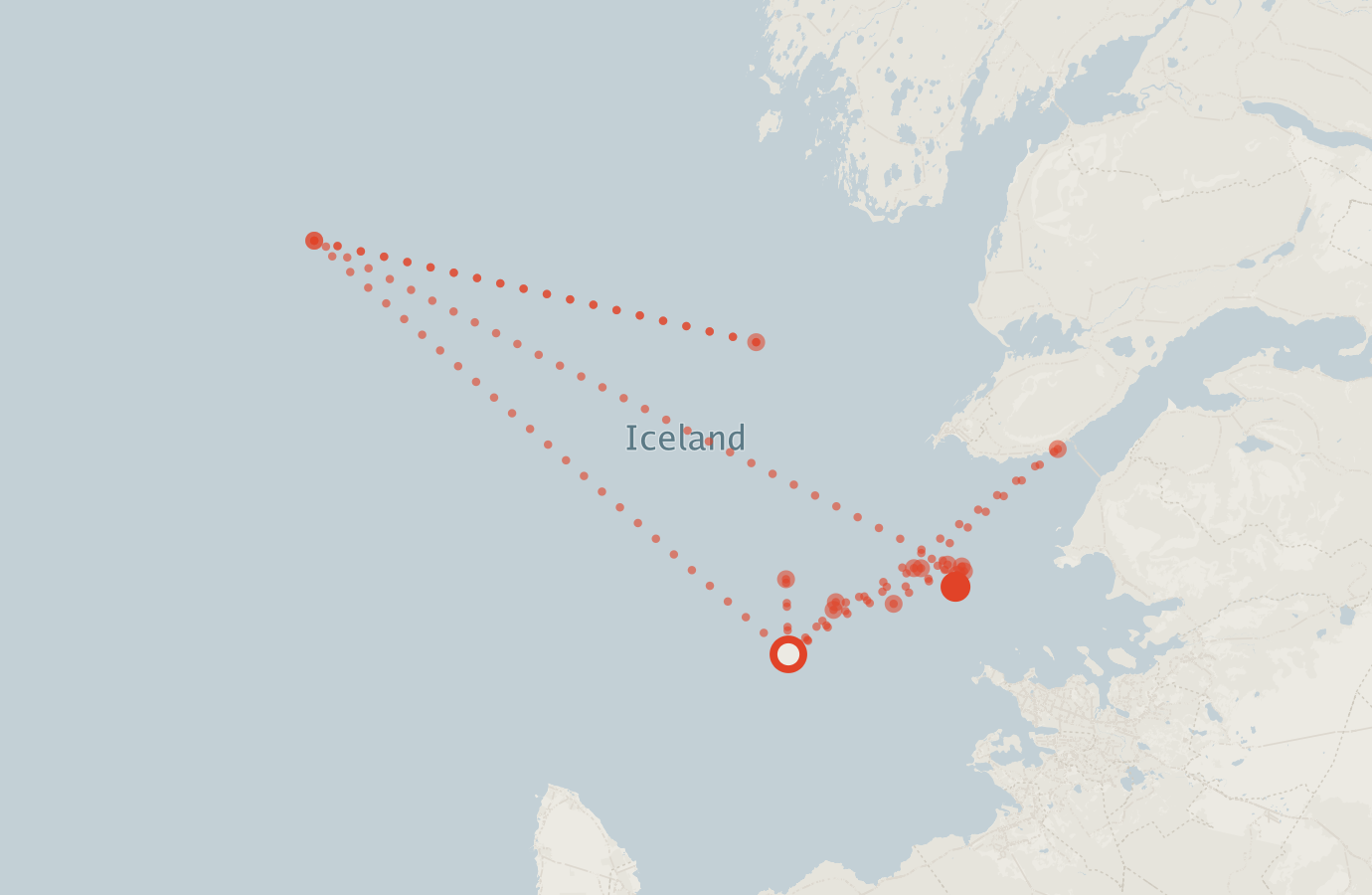 Activity map — real sighting points on an OpenStreetMap basemap