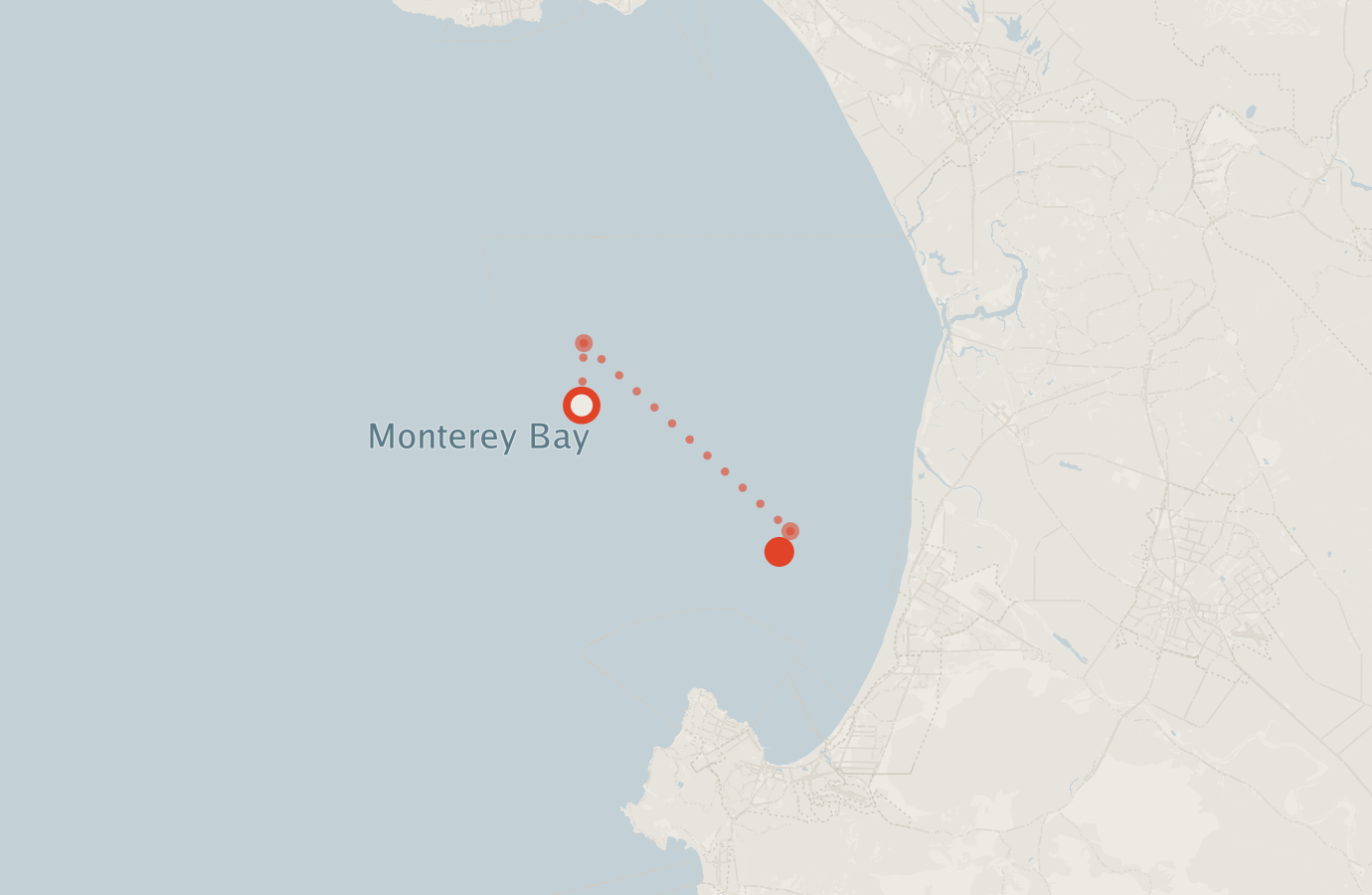 Activity map — real sighting points on an OpenStreetMap basemap