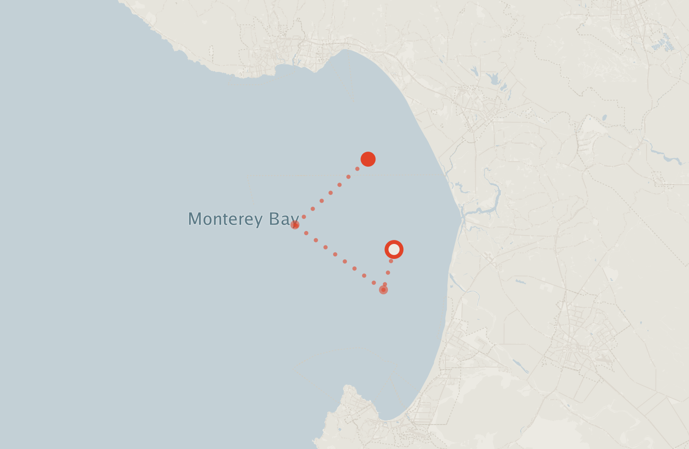 Activity map — real sighting points on an OpenStreetMap basemap