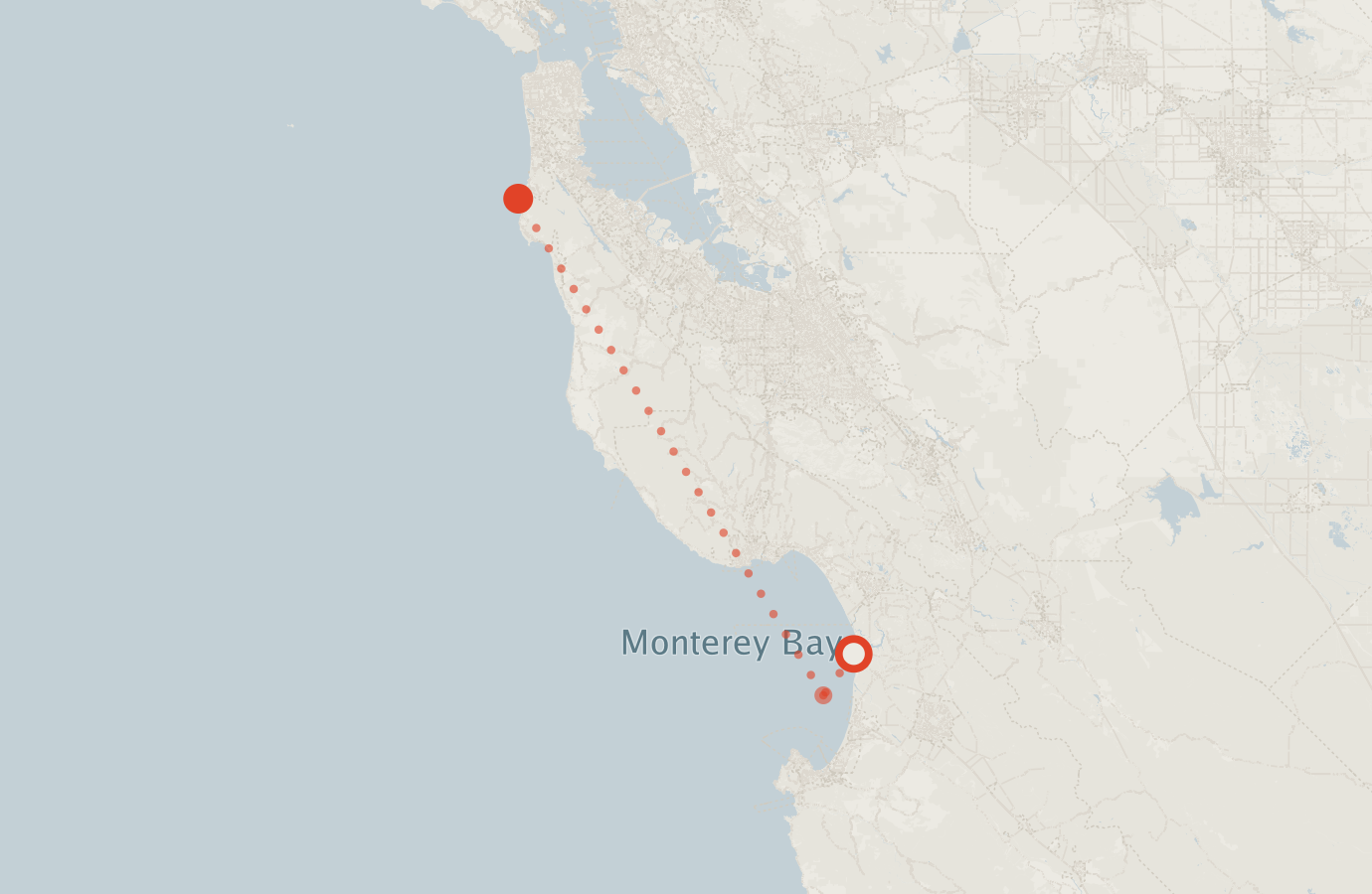 Activity map — real sighting points on an OpenStreetMap basemap
