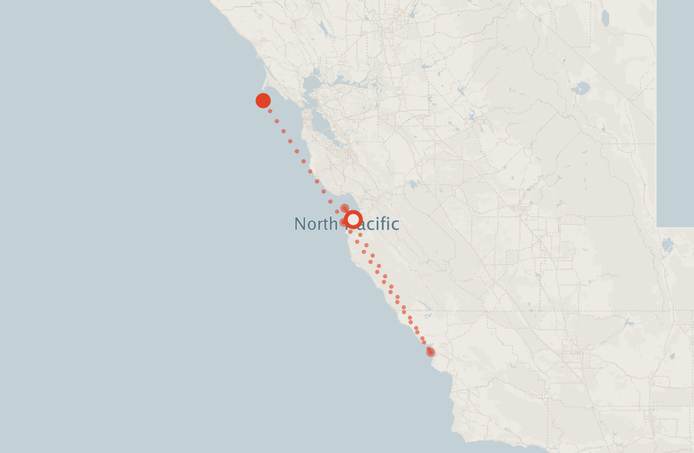 Activity map — real sighting points on an OpenStreetMap basemap