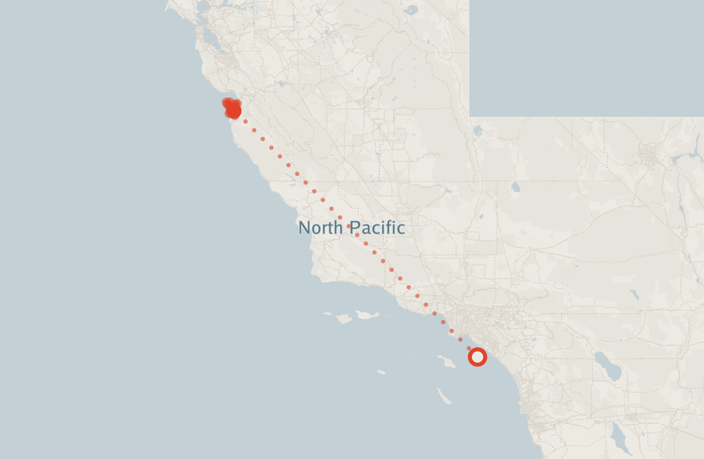 Activity map — real sighting points on an OpenStreetMap basemap