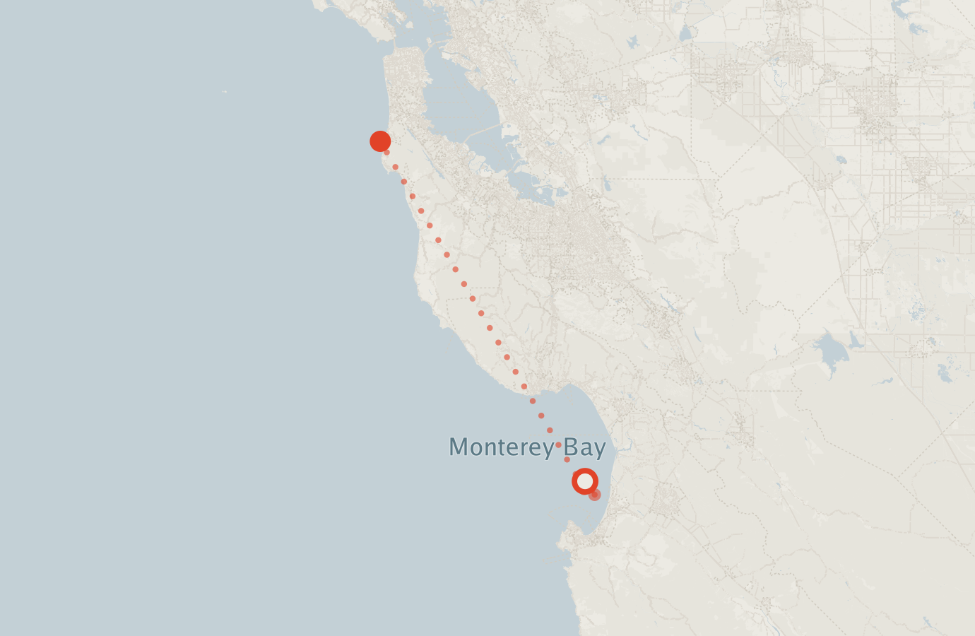 Activity map — real sighting points on an OpenStreetMap basemap