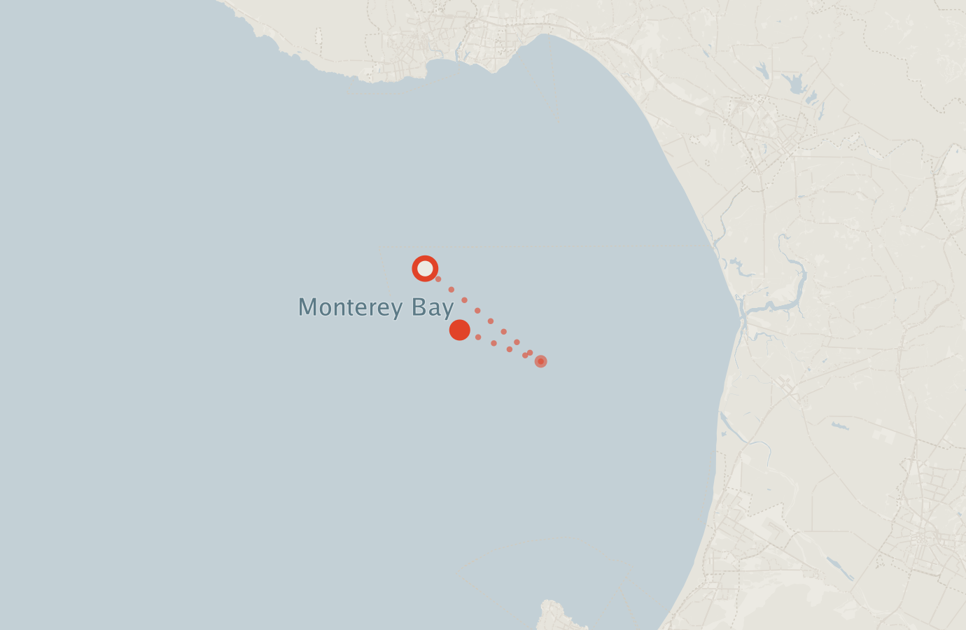 Activity map — real sighting points on an OpenStreetMap basemap