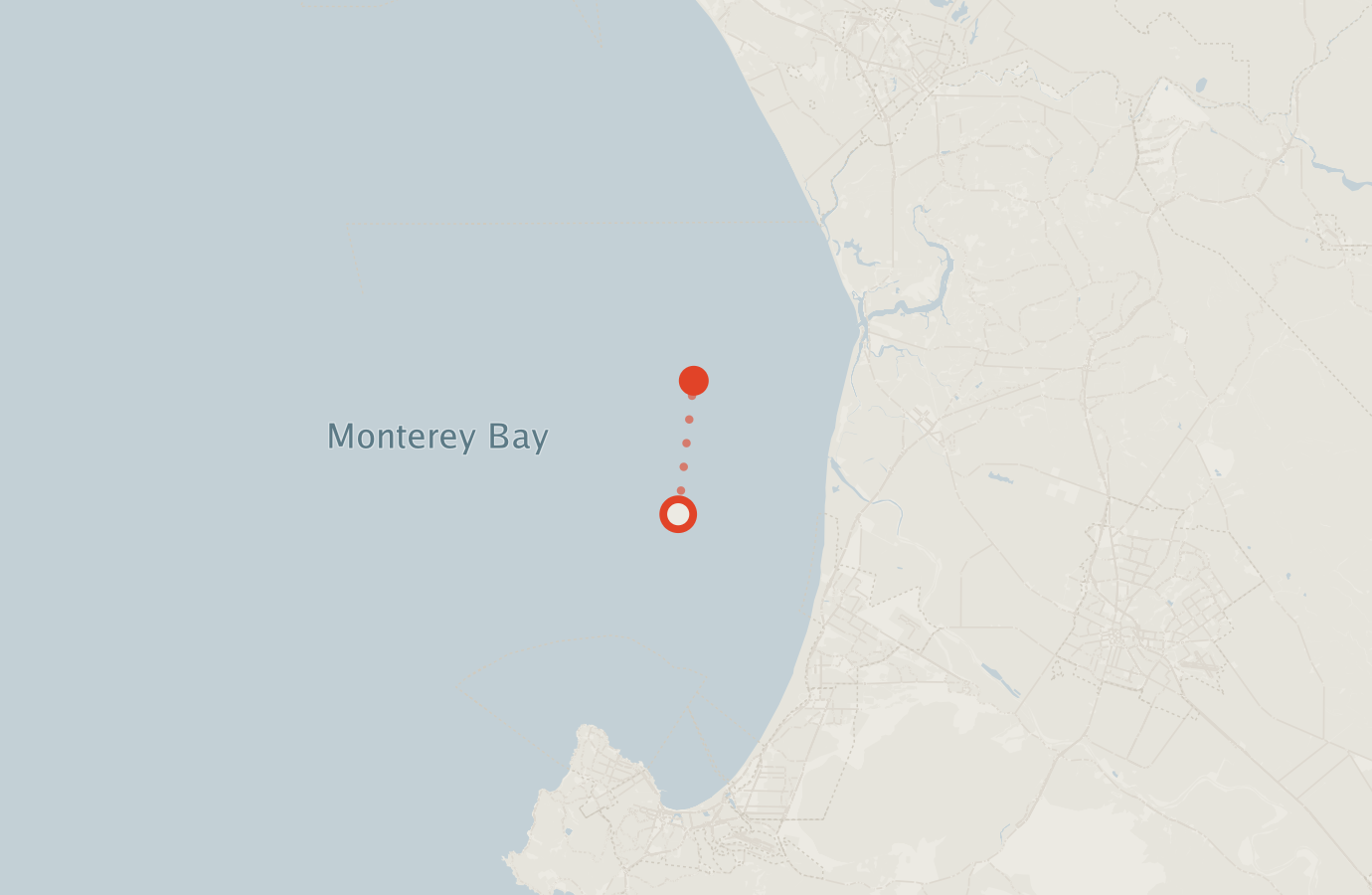 Activity map — real sighting points on an OpenStreetMap basemap