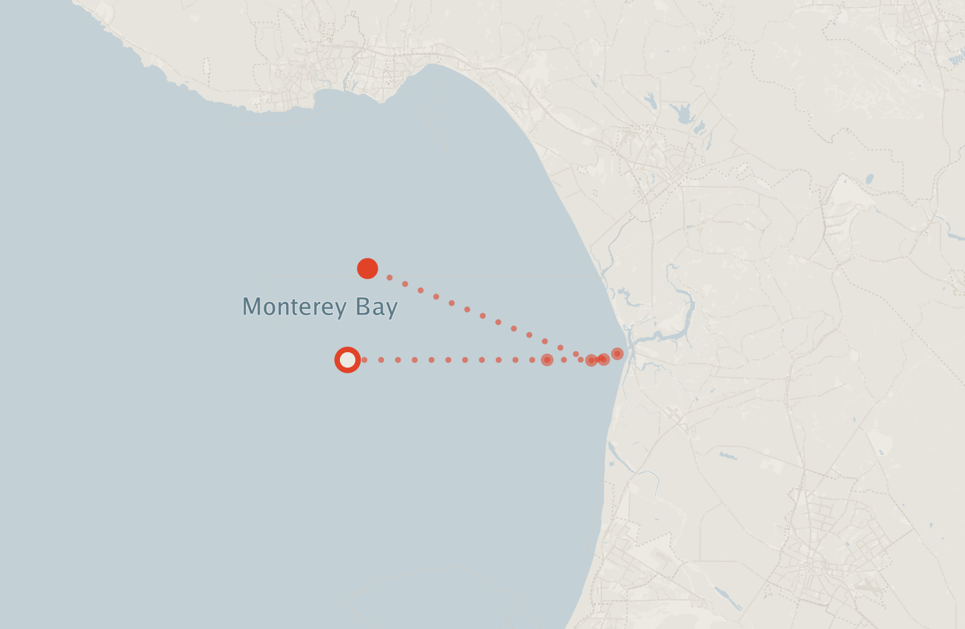 Activity map — real sighting points on an OpenStreetMap basemap