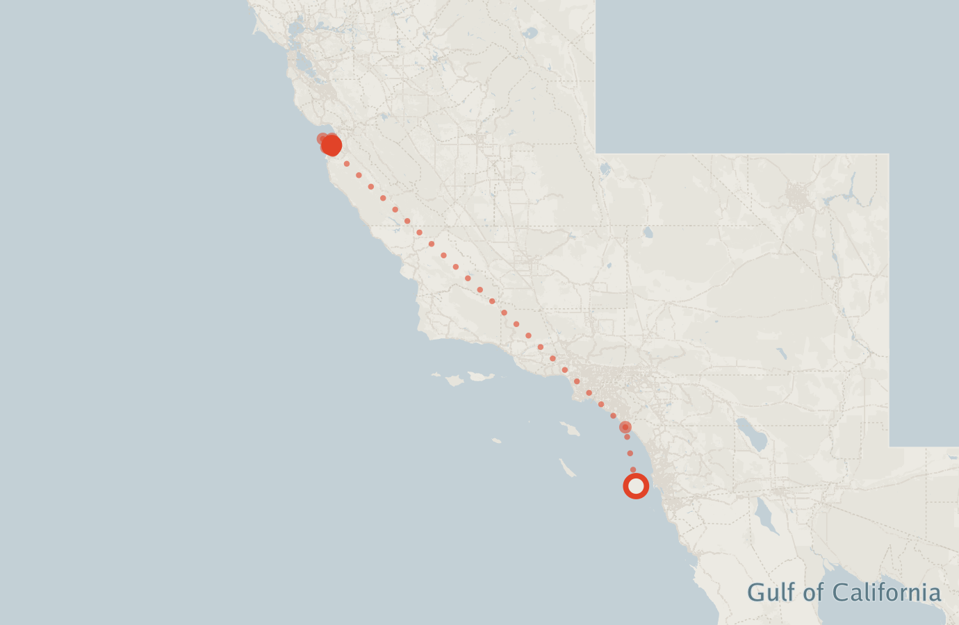 Activity map — real sighting points on an OpenStreetMap basemap