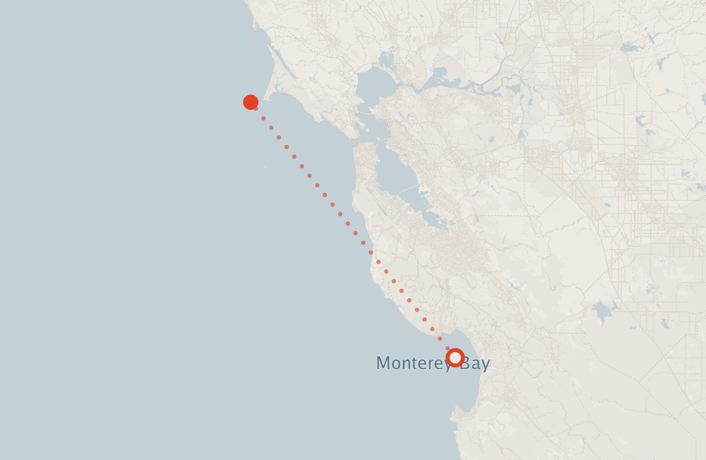 Activity map — real sighting points on an OpenStreetMap basemap