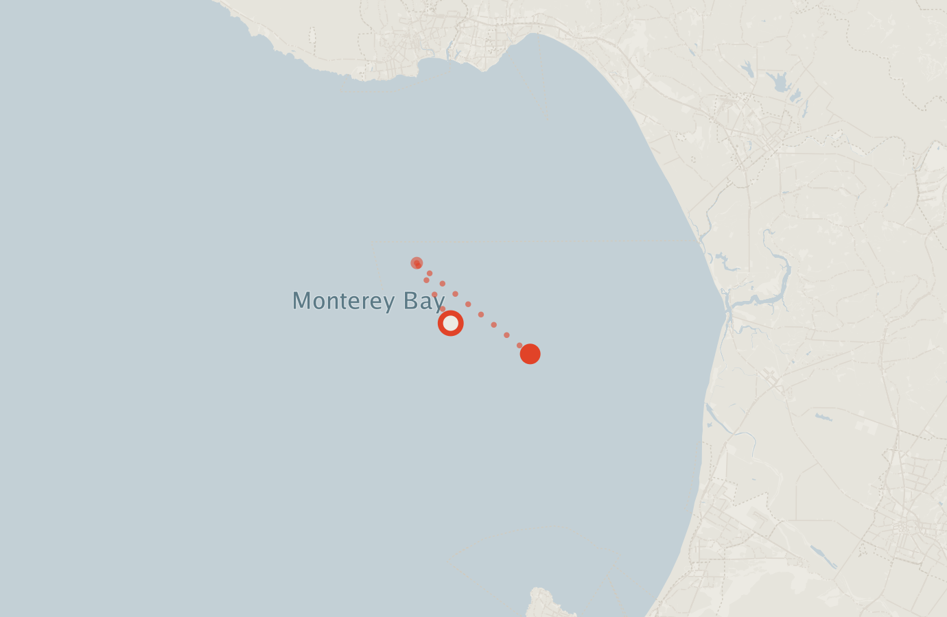 Activity map — real sighting points on an OpenStreetMap basemap