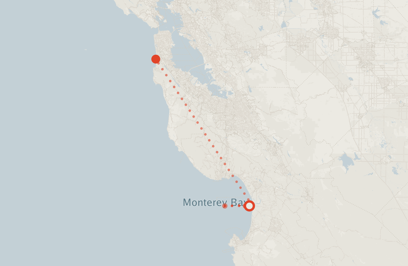 Activity map — real sighting points on an OpenStreetMap basemap