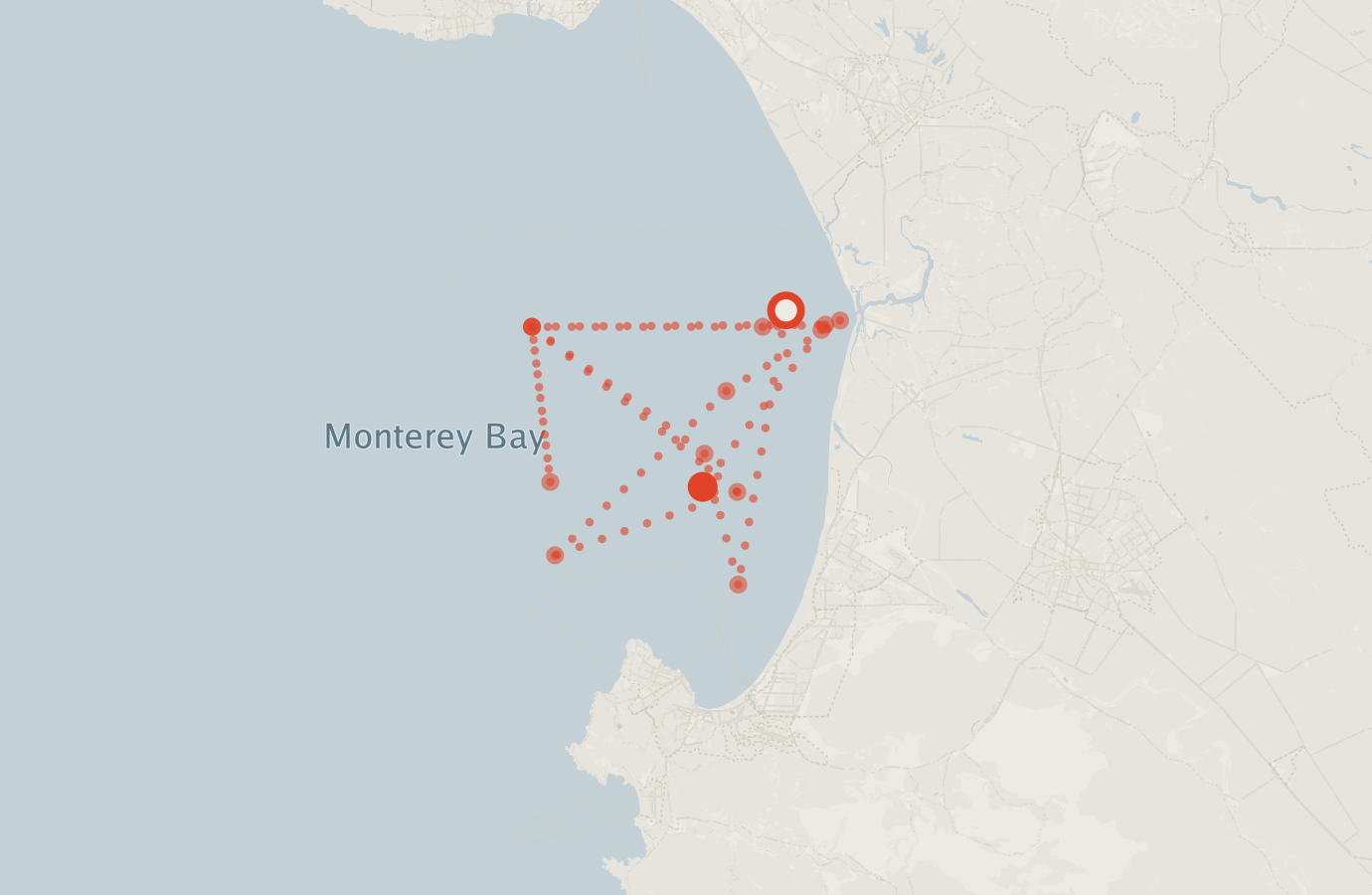 Activity map — real sighting points on an OpenStreetMap basemap
