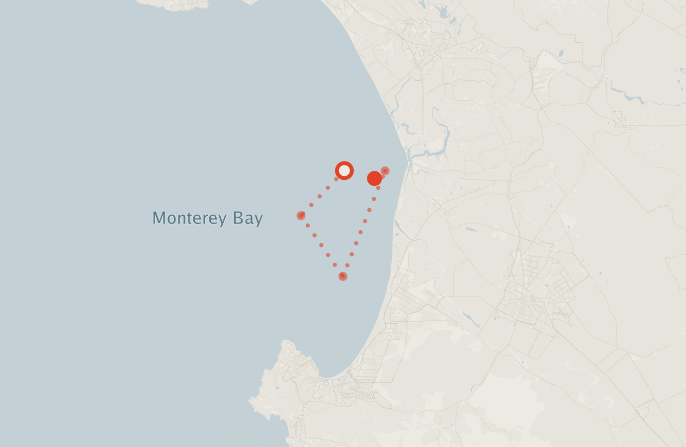Activity map — real sighting points on an OpenStreetMap basemap