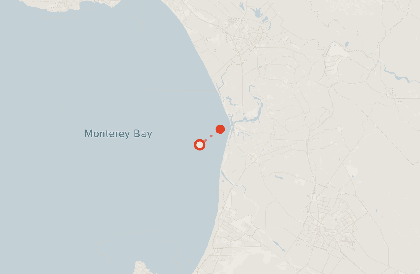 Activity map — real sighting points on an OpenStreetMap basemap