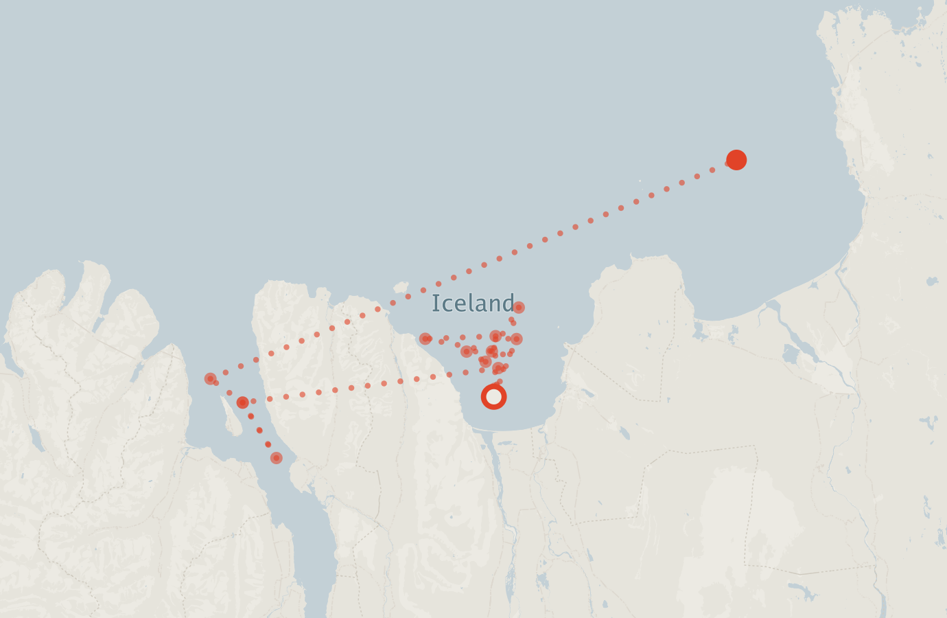 Activity map — real sighting points on an OpenStreetMap basemap