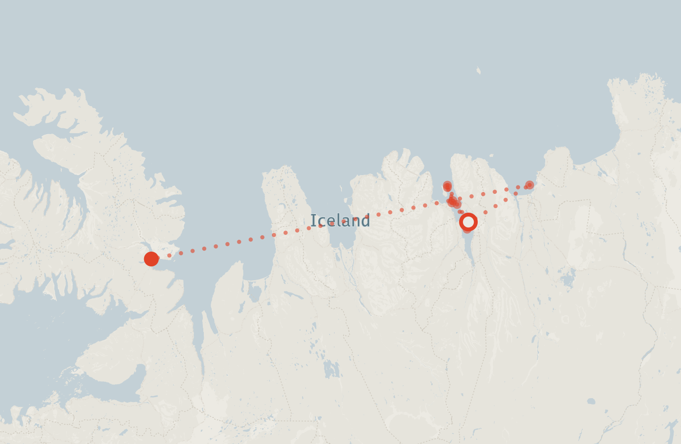 Activity map — real sighting points on an OpenStreetMap basemap