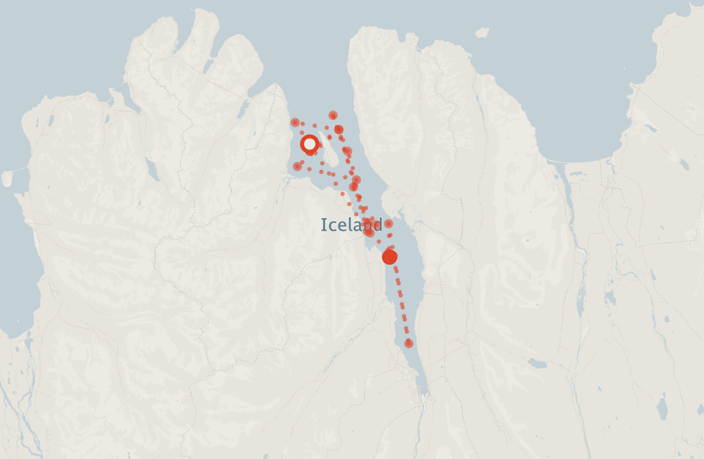 Activity map — real sighting points on an OpenStreetMap basemap