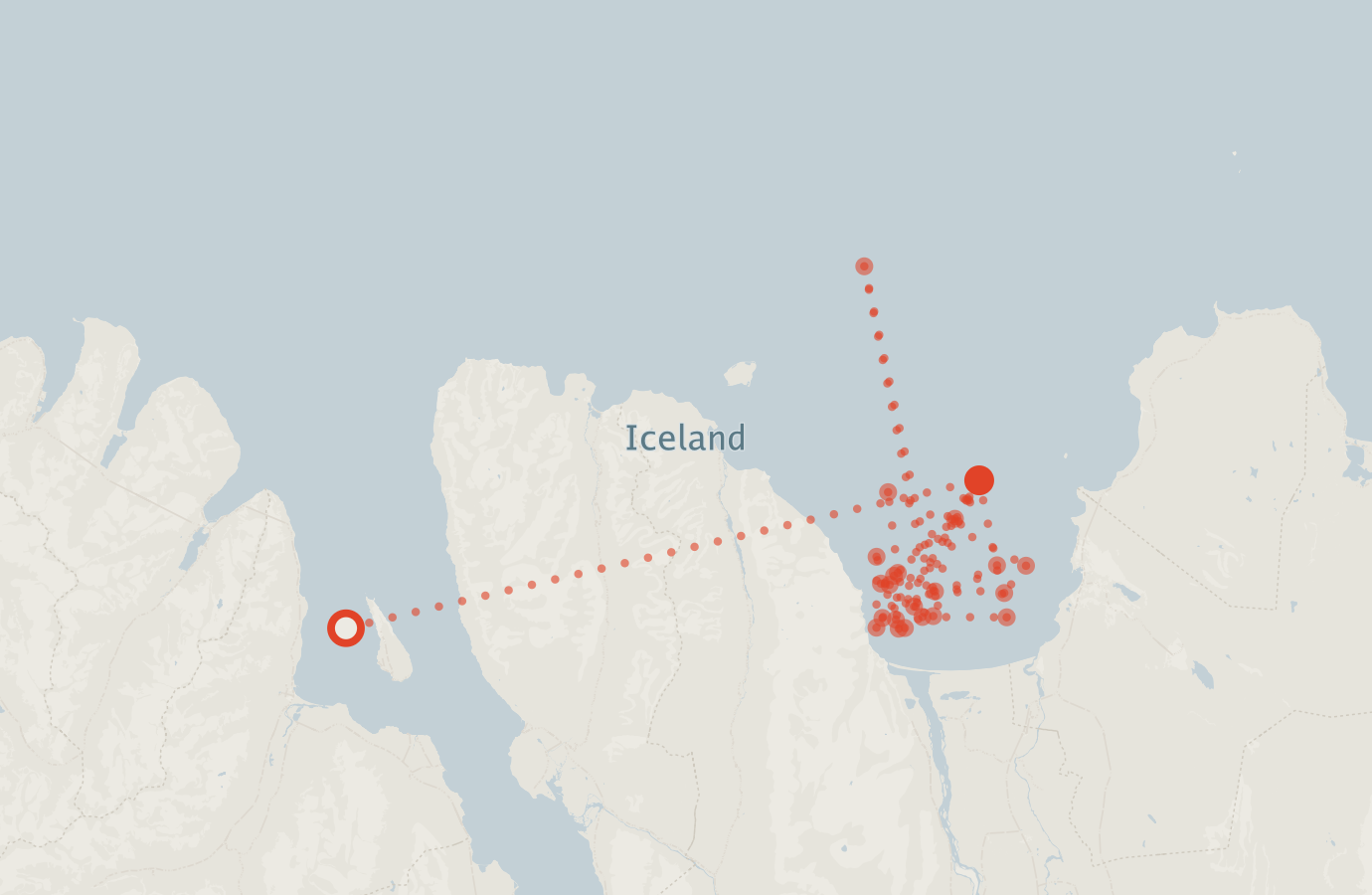 Activity map — real sighting points on an OpenStreetMap basemap