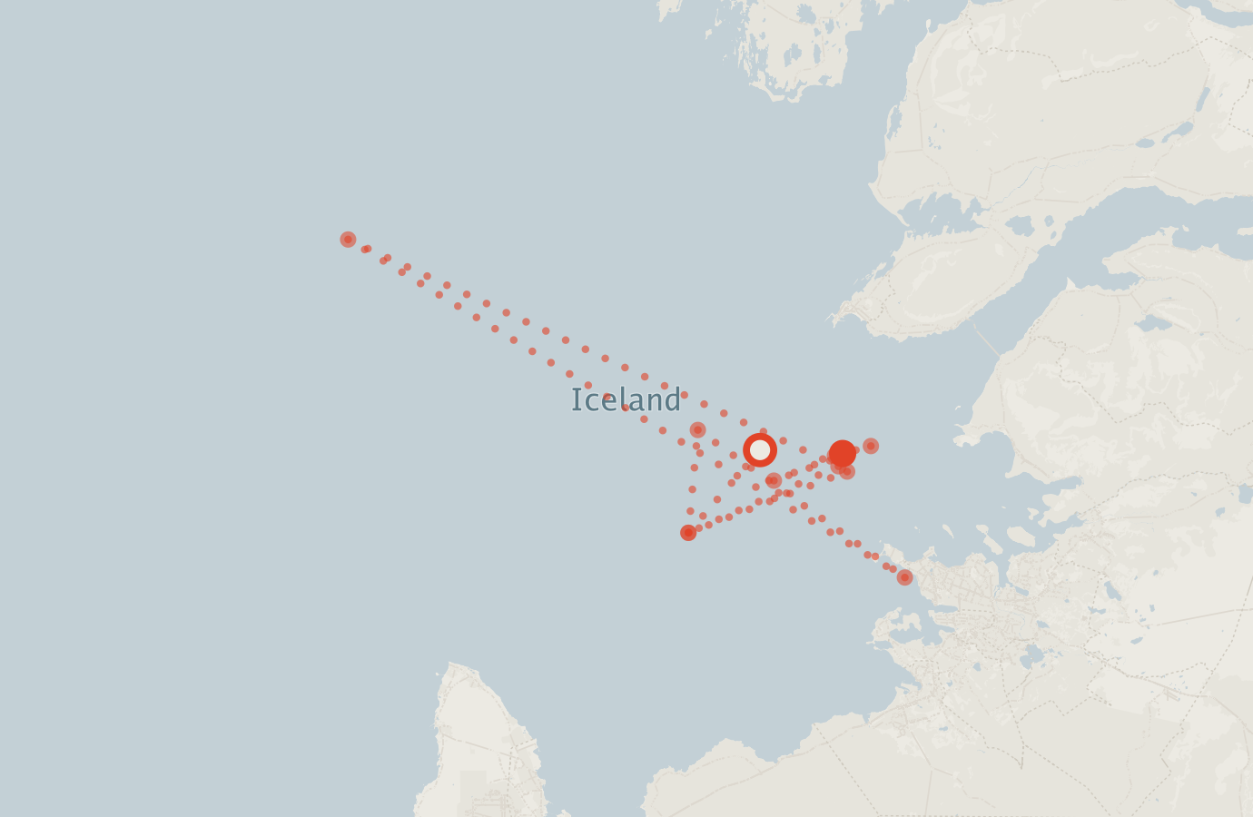 Activity map — real sighting points on an OpenStreetMap basemap