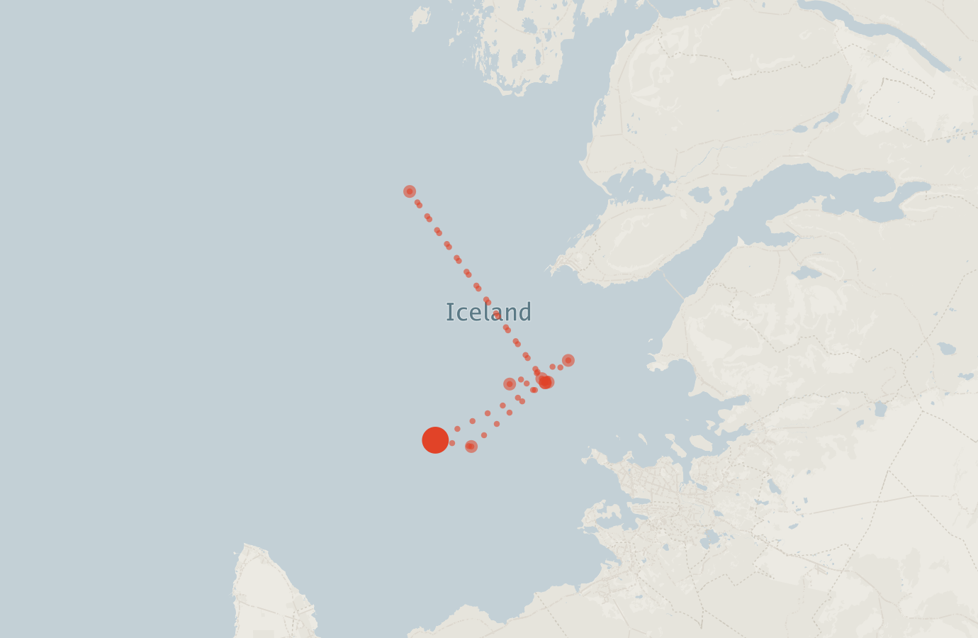 Activity map — real sighting points on an OpenStreetMap basemap