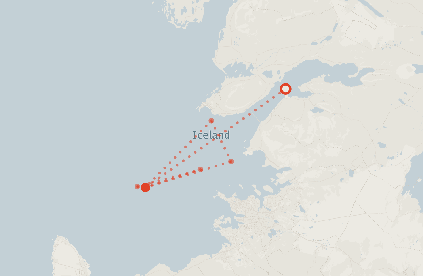 Activity map — real sighting points on an OpenStreetMap basemap