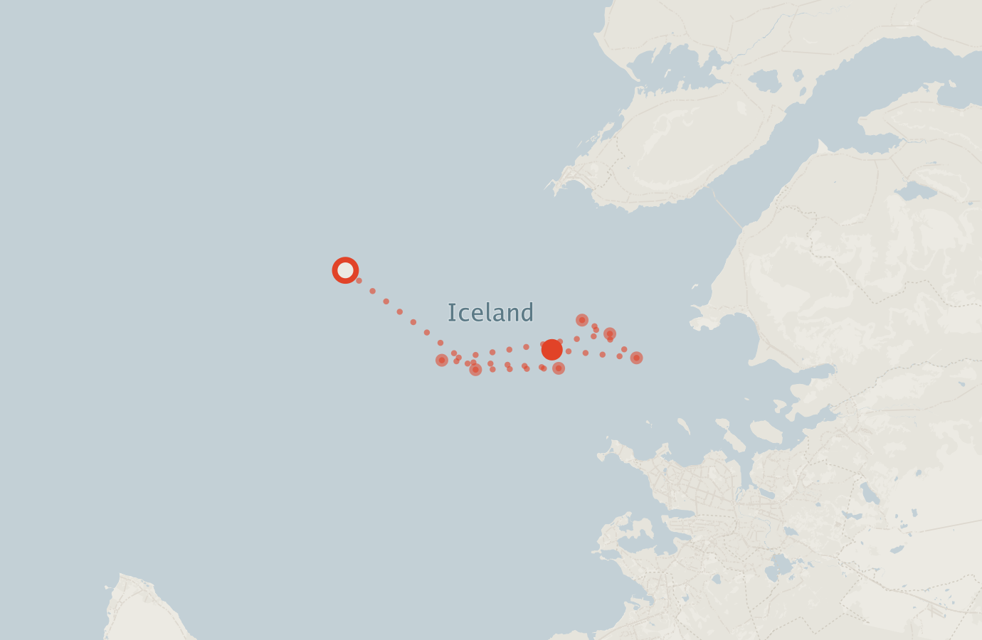 Activity map — real sighting points on an OpenStreetMap basemap