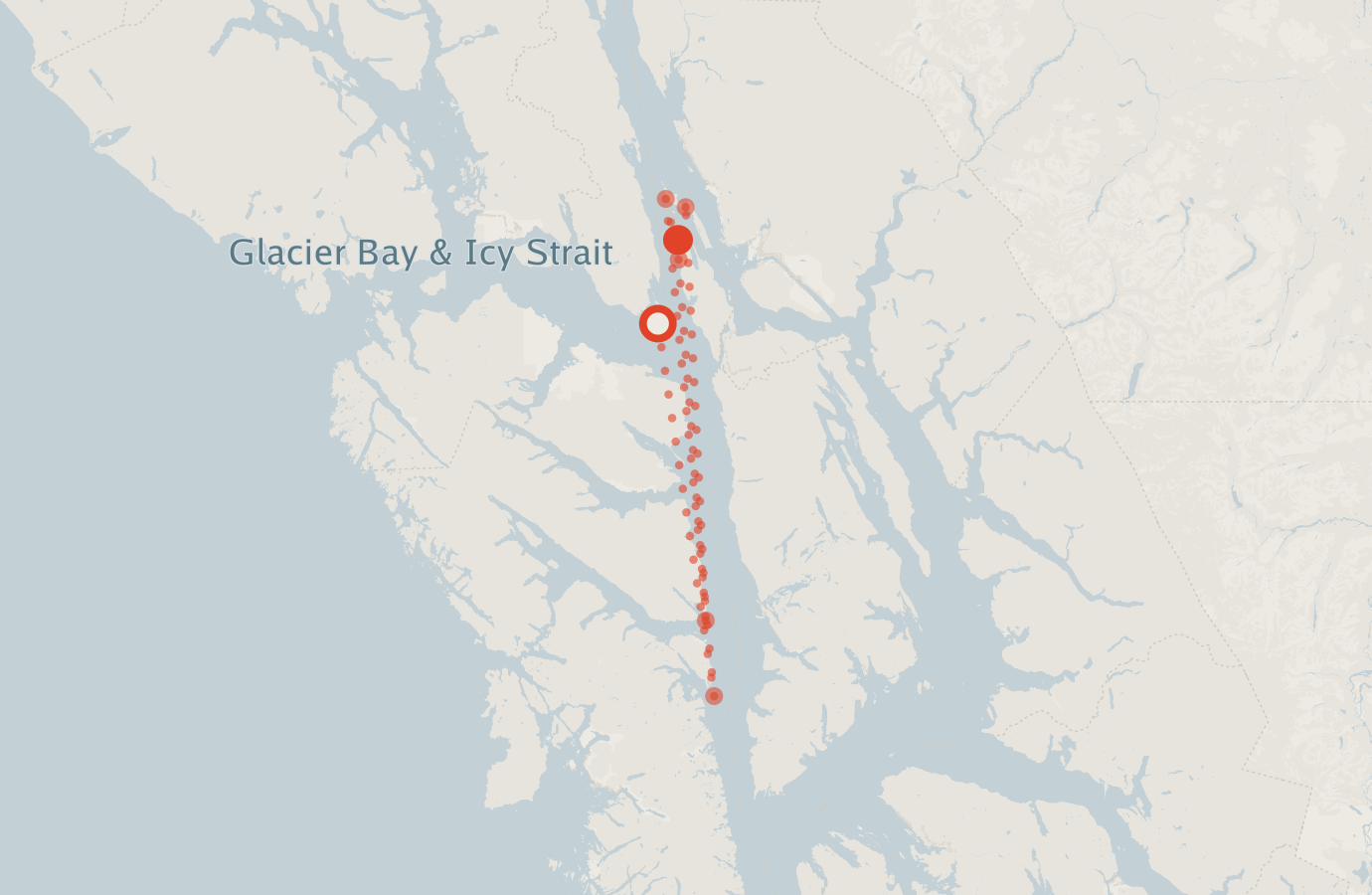 Activity map — real sighting points on an OpenStreetMap basemap