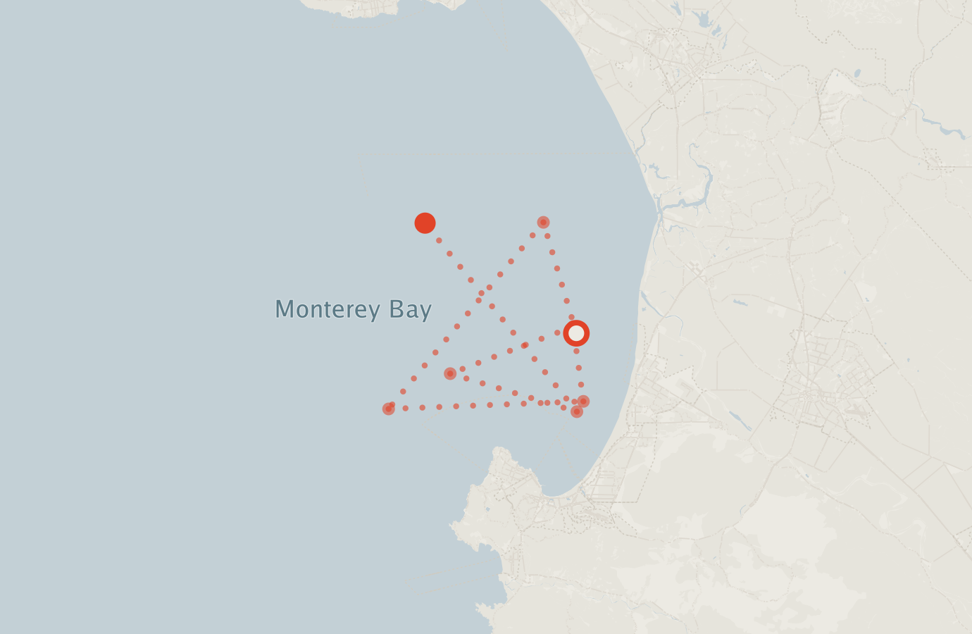Activity map — real sighting points on an OpenStreetMap basemap