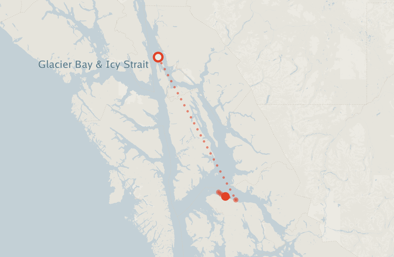 Activity map — real sighting points on an OpenStreetMap basemap